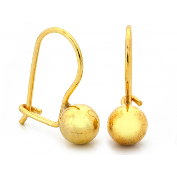 Pozłacane srebrne kolczyki z kulką