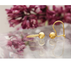 Pozłacane srebrne kolczyki z kulką