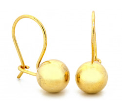 Kolczyki srebrne pozłacane na biglu z kulką