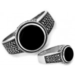 Srebrny pierścionek z markazytami 925