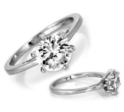 Srebrny pierścionek z cyrkoniami - Solitare