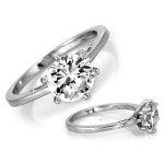 Srebrny pierścionek z cyrkoniami - Solitare