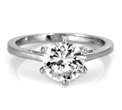 Srebrny pierścionek z cyrkoniami - Solitare