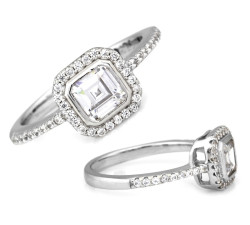 Pierścionek srebrny z cyrkoniami markiza