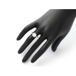 Pierścionek srebrny z cyrkoniami markiza