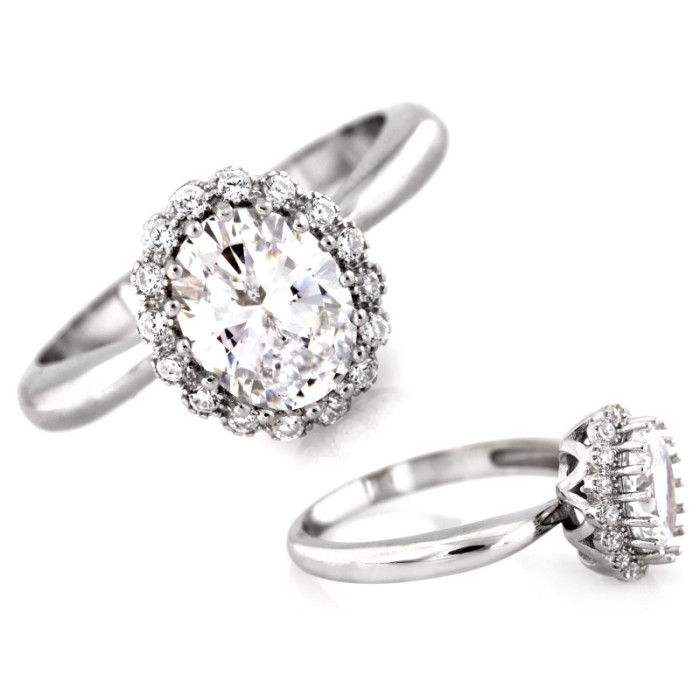 Srebrny pierścionek markiza z cyrkoniami