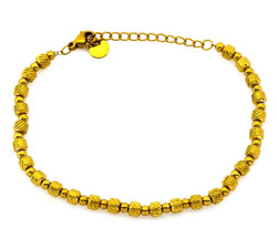 Pozłacana bransoletka stalowa z kuleczkami