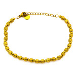 Pozłacana bransoletka stalowa z kuleczkami