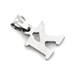 Srebrna przywieszka z literką, rodowana