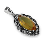 Srebrny komplet z cyrkoniami i zultanite 0.925