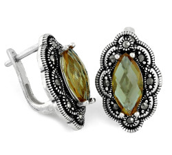 Srebrny komplet z cyrkoniami i zultanite 0.925