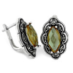 Srebrny komplet z cyrkoniami i zultanite 0.925