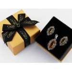 Srebrny komplet z cyrkoniami i zultanite 0.925