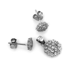 Srebrny komplet biżuterii z cyrkoniami