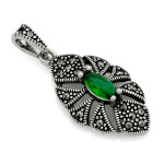 Zestaw srebrnych kolczyków i zawieszki z markazytami