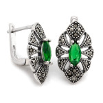 Zestaw srebrnych kolczyków i zawieszki z markazytami