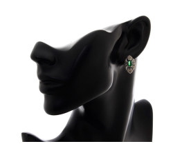 Zestaw srebrnych kolczyków i zawieszki z markazytami