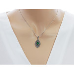 Zestaw srebrnych kolczyków i zawieszki z markazytami