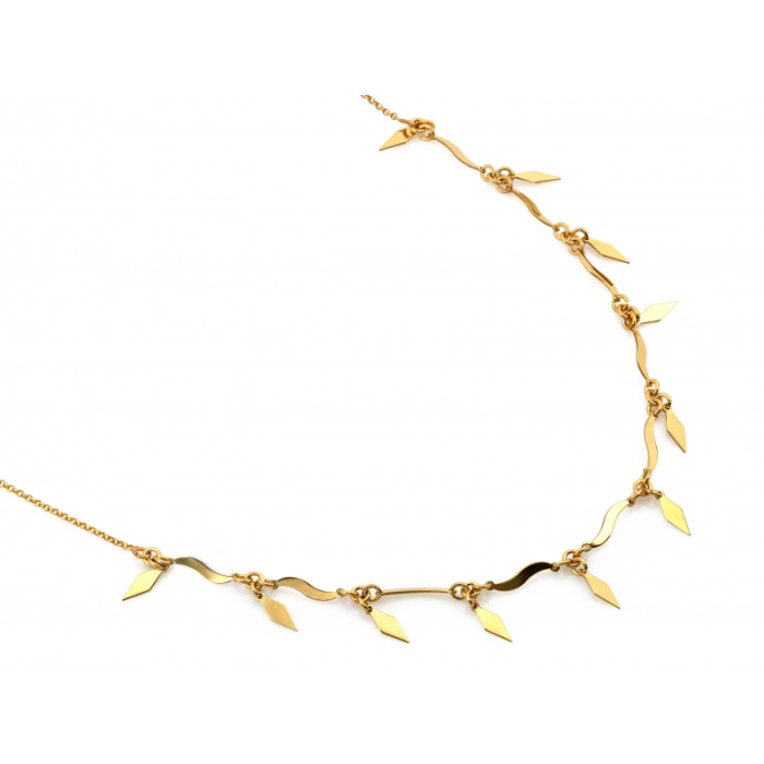 Naszyjnik srebrny pozłacany z zawieszkami