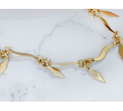 Naszyjnik srebrny pozłacany z zawieszkami