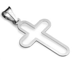 Srebrny krzyżyk kontury zawieszka