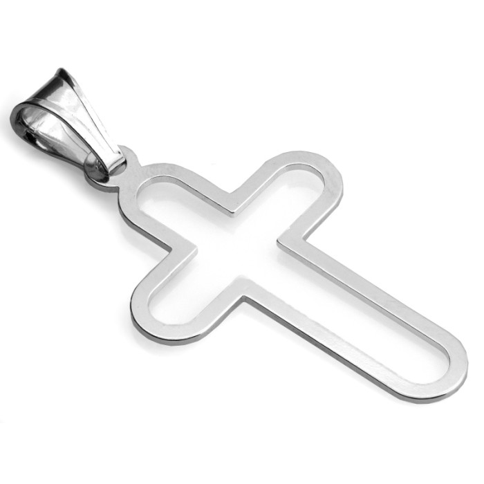 Srebrny krzyżyk kontury zawieszka