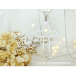 Srebrny krzyżyk kontury zawieszka