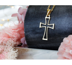 Krzyżyk srebrny pozłacany
