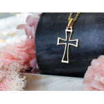 Krzyżyk srebrny pozłacany