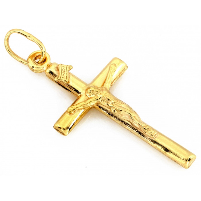 Srebrny krzyżyk zawieszka wisiorek z pasyjką