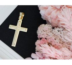 Krzyżyk srebrny pozłacany klasyczny