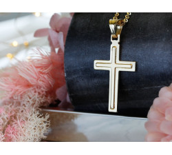 Krzyżyk srebrny pozłacany klasyczny