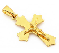 Srebrny krzyżyk pozłacany z pasyjką