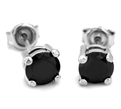 Srebrne kolczyki z onyksami, klasyczne i eleganckie