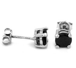 Srebrne kolczyki z onyksami, klasyczne i eleganckie