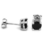 Srebrne kolczyki z onyksami, klasyczne i eleganckie