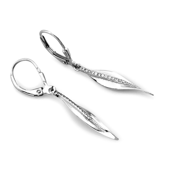 Srebrne kolczyki wiszące 925 z cyrkoniami