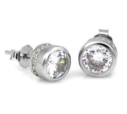 Srebrne kolczyki z cyrkoniami, 0.925