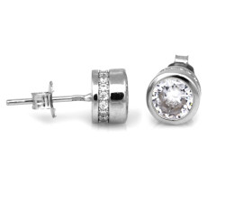 Srebrne kolczyki z cyrkoniami, 0.925