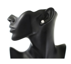 Srebrne kolczyki markiza z cyrkoniami