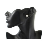 Srebrne kolczyki markiza z cyrkoniami