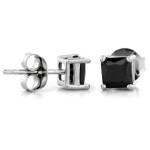 Kolczyki srebrne z onyksowym kamieniem