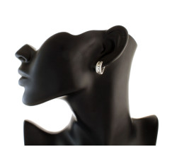 Srebrne kolczyki z cyrkoniami, serce