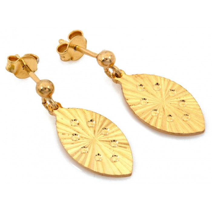 Srebrne kolczyki wiszące pozłacane