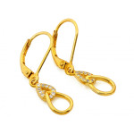 Srebrne kolczyki pozłacane wiszące z cyrkoniami