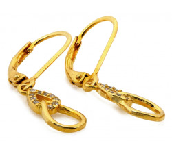 Srebrne kolczyki pozłacane wiszące z cyrkoniami