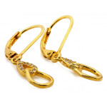 Srebrne kolczyki pozłacane wiszące z cyrkoniami