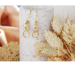 Srebrne kolczyki pozłacane wiszące z cyrkoniami