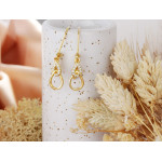 Srebrne kolczyki pozłacane wiszące z cyrkoniami