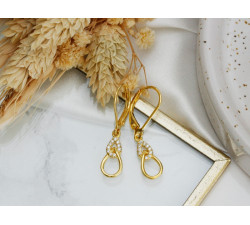 Srebrne kolczyki pozłacane wiszące z cyrkoniami